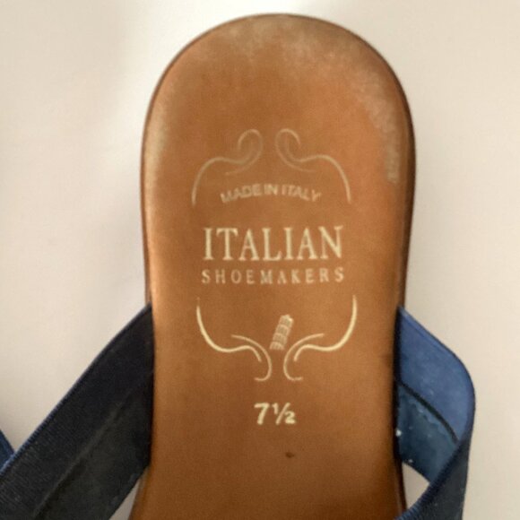 Italian Shoemakers Women's Flip Flops Sandals Size 7.5 Made in Italy Brown Blue - Picture 3 of 7